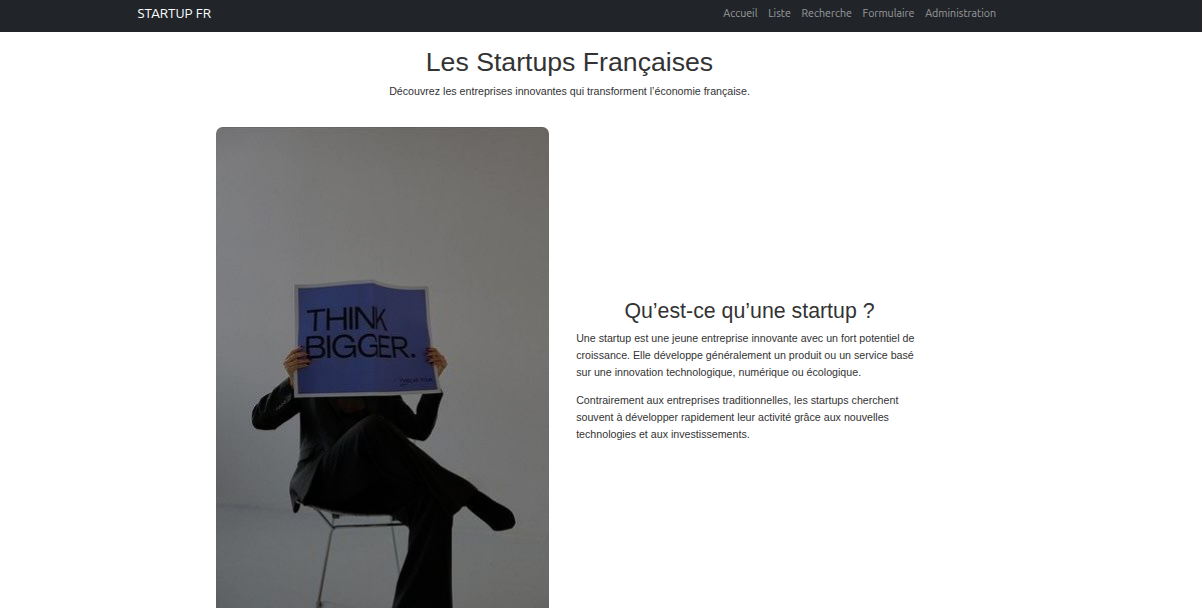 Startups FR — vue 1