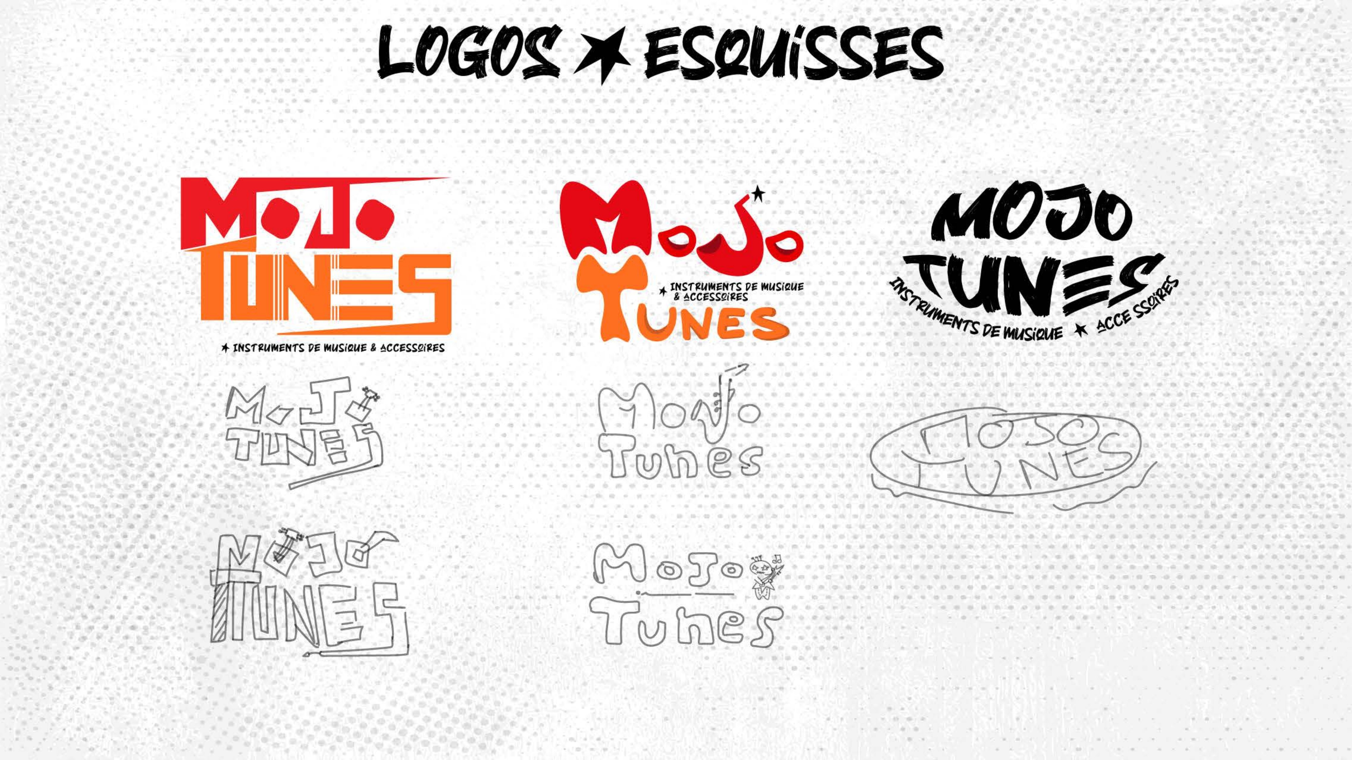 MOJO TUNES — Logos et esquisses